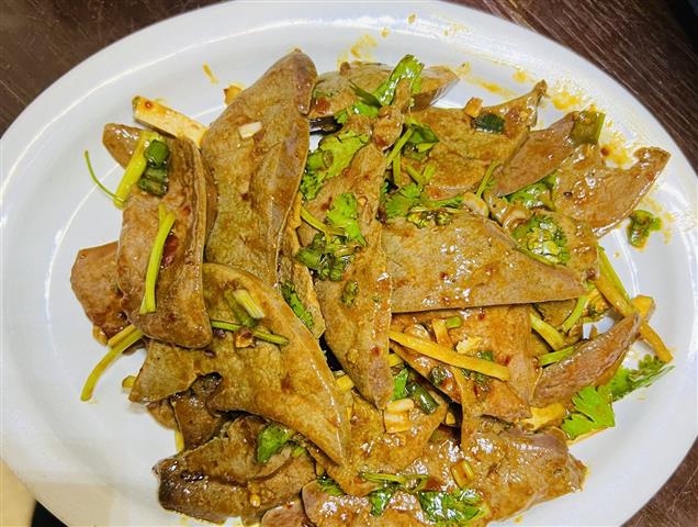 Cold spicy pork livers