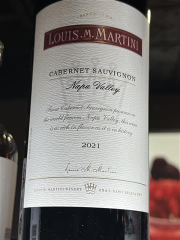 Louis Martini Cabernet 2019