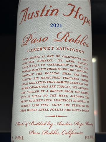 Austin hope Cabernet Sauvignon
