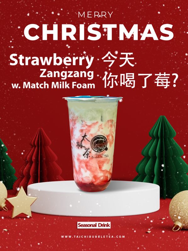 Strawberry Zangzang w. Matcha Milk Foam